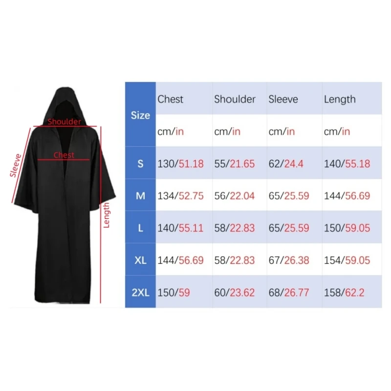 Avec capuche Robe de prêtre tenue cape médiévale Halloween pour scène Cosplay Robe Jedi Cape de chevalier Robe de moine médiévale Costume