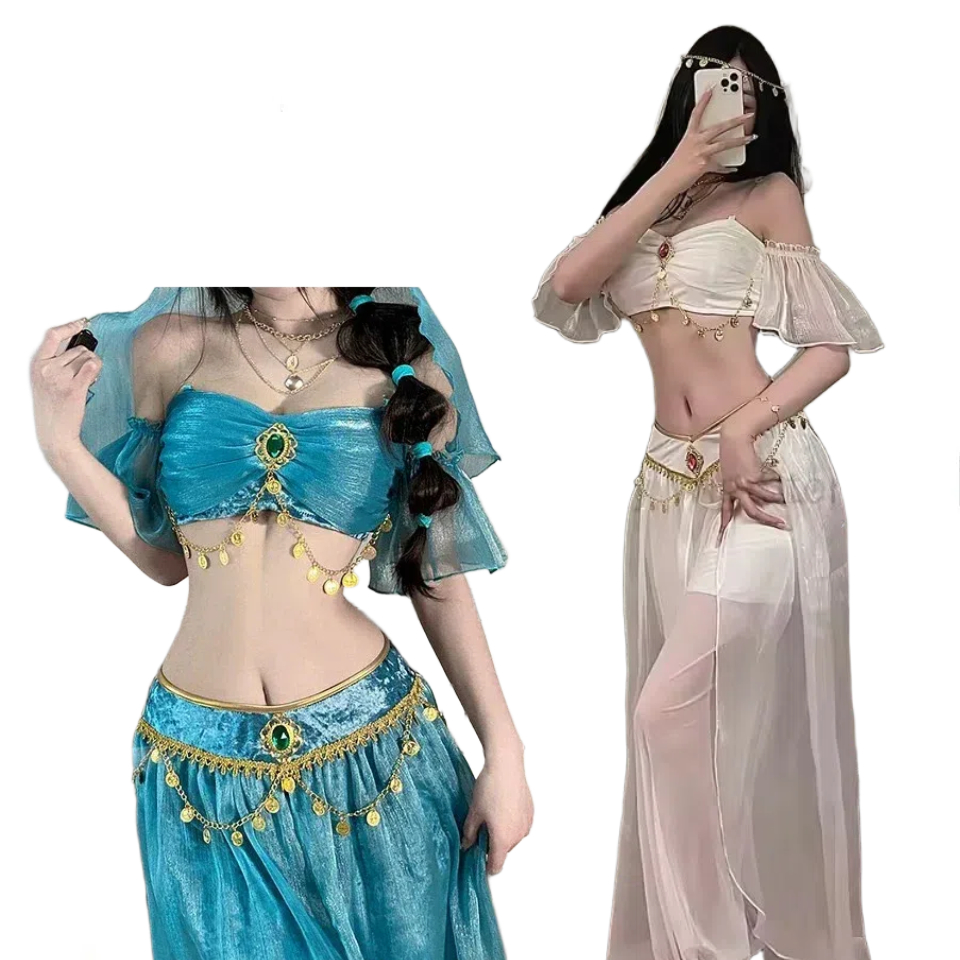 Ensemble de vêtements de danse du ventre arabe pour femmes, Costume exotique de reine égyptienne, tenue de danse indienne, vêtements de scène