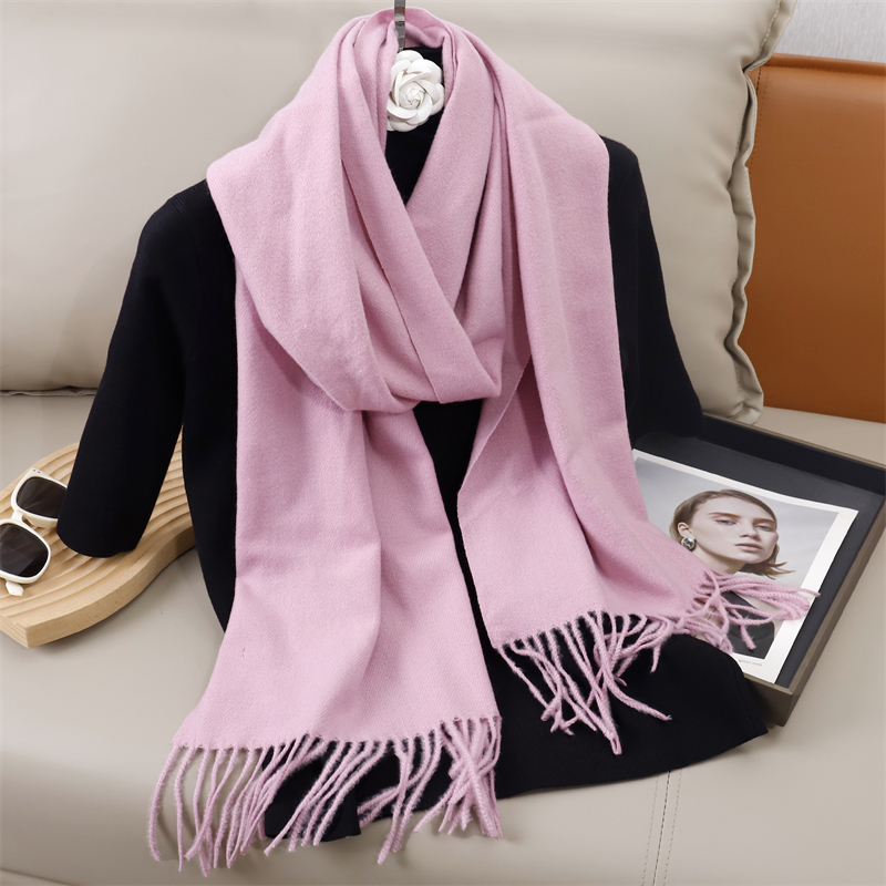 30*180 cm couleur unie femmes hiver écharpe chaud épaissir cachemire châle extérieur glands Pashmina dame enveloppement coupe-vent foulards de luxe