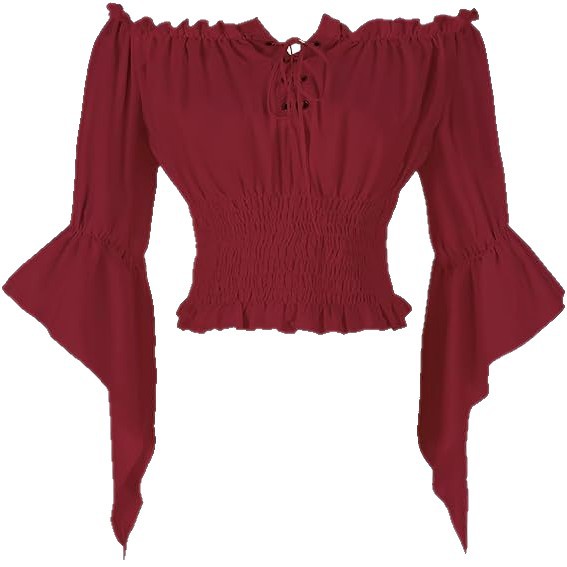 Blouse Vintage Femme Style Aristocratique Médiéval Renaissance, Haut Corset Rétro Steampunk, Chemises Victorien à Épaules Dénudées