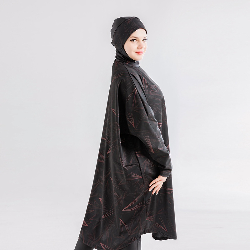 Burkini maillots de bains musulmans maillot bain femme hijab femme musulman Abaya Abayas – maillot de bain musulman pour femmes, manches longues, grande taille, Cover up pour les maillots de bain, chemise