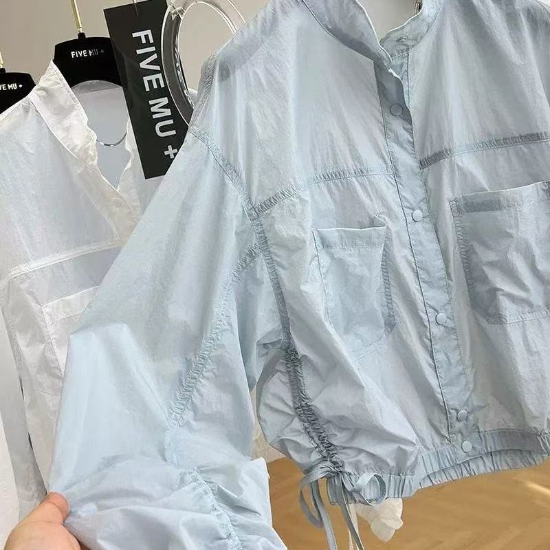 Nouvelle Veste Femme 2026 Printemps Automne Fine Anti-UV Coupe Ample Style Baseball Col Montant Trench-Coat Coupe-Vent