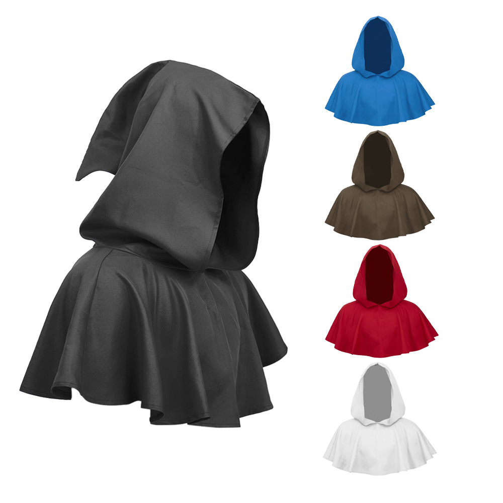 Costumes de Cosplay de moine médiéval, cape à capuche de magicien, frère, prêtre, Vampire, Robe courte pour adultes, unisexe, Capes fantaisie de fête d'halloween