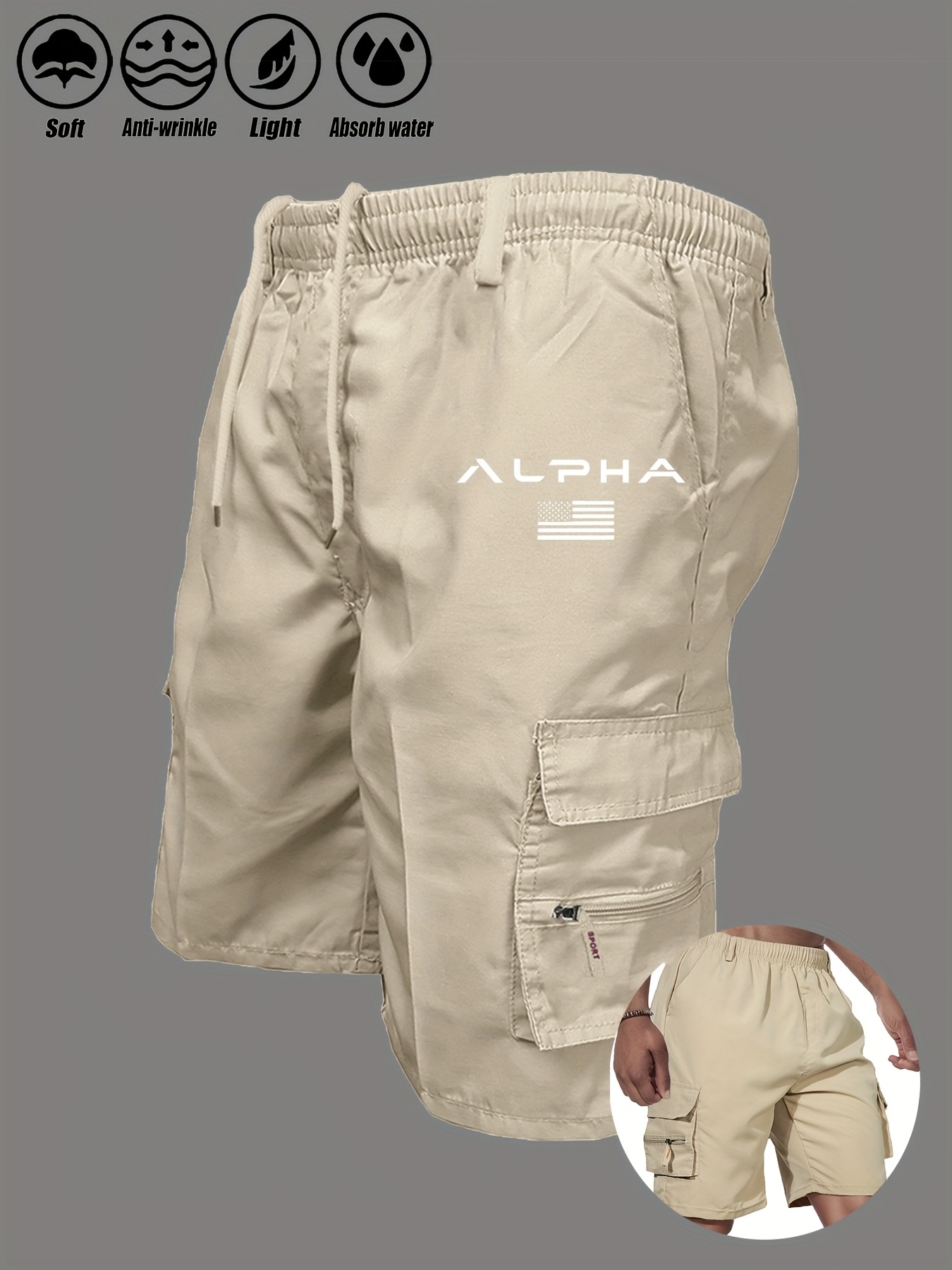 Short Cargo imprimé drapeau américain, short aigle du jour de l'indépendance, pantalon court multi-poches pour le travail et le Camping, Streetwear, été