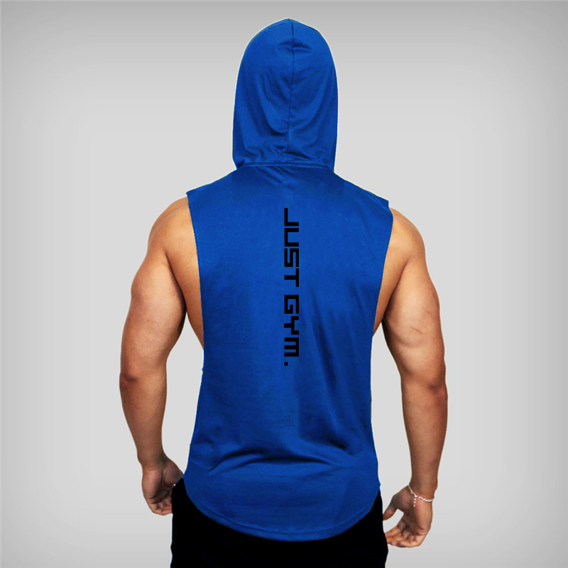Muscleguys – débardeur à capuche pour hommes, vêtements de Fitness, en coton, musculation, gilet d'entraînement, Singlets, chemise de sport sans manches