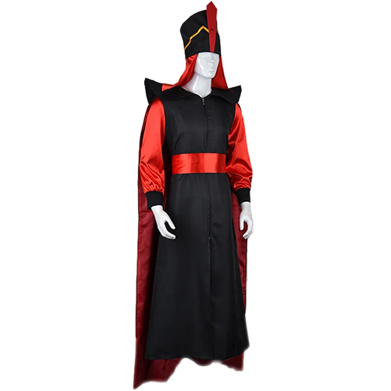 The Arabian Nights Aladdin Jafar Cosplay Costume pour hommes et femmes, vêtements de magicien d'Halloween trempés