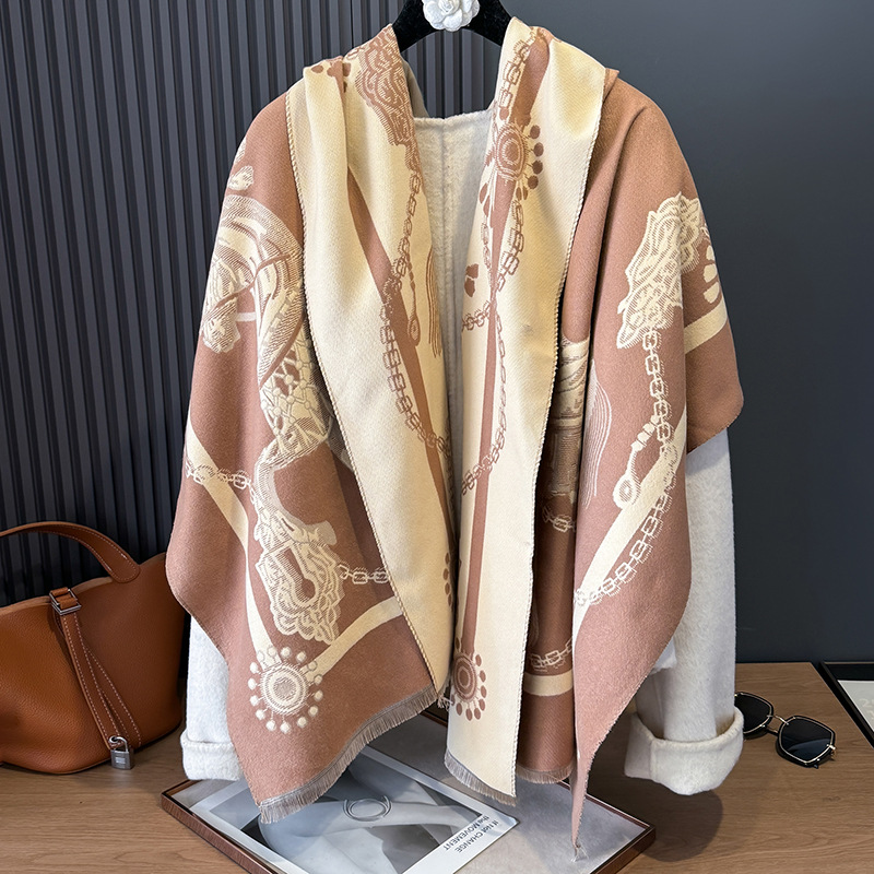 JOHorse-Écharpe Chaude en Cachemire, Pashmina Optique, Châles et oh Bufanda, Foulard de la raq, Design, 2024