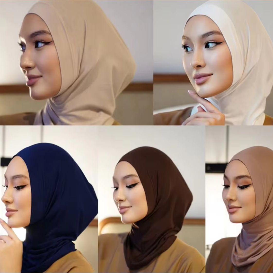 Nouveau Ramadan femmes musulmanes Turban instantané chapeau solide casquette intérieure Hijab sous-capuchon extensible Bonnet léger doux sous-écharpe Bandana