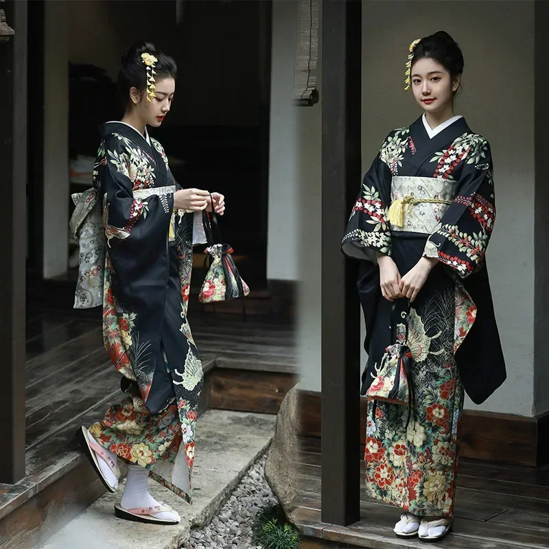 Robe Kimono Traditionnelle Japonaise pour Femme, Tenue de Soirée, Vêtements de Cosplay, Tenue de Photographie, 2025
