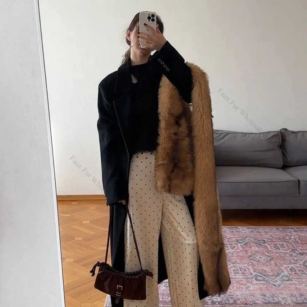 Écharpe en fausse fourrure tendance 2026 pour femme, automne-hiver, douce, rayée, en fausse fourrure de renard écologique, foulard de luxe, châle