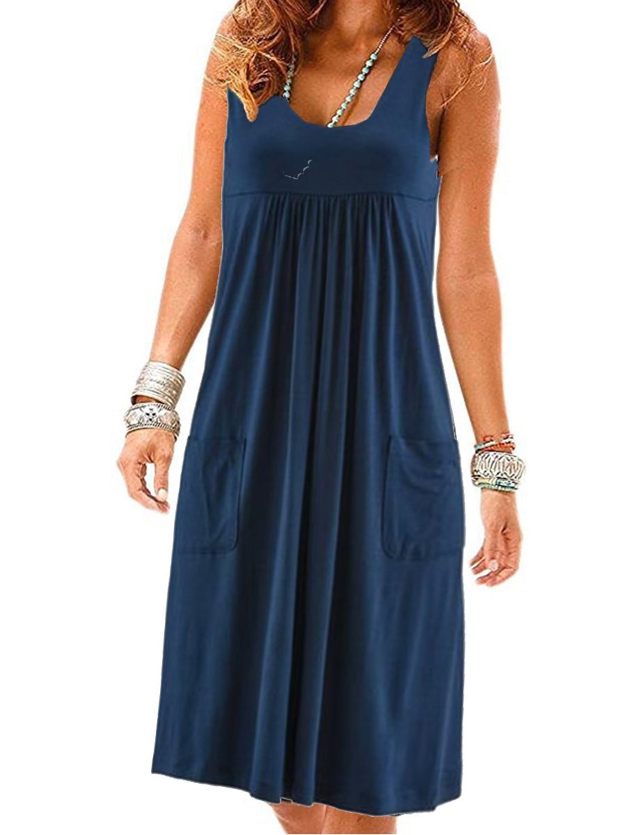 Robe d'été rayée à la mode, ample, simple, sans manches, vêtements pour femmes