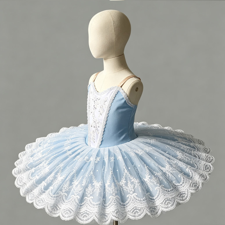 Robe de ballet tutu classique professionnelle en dentelle et gaze avec sequins, robe de soirée pour ballerine, costumes de danse pour enfants et filles