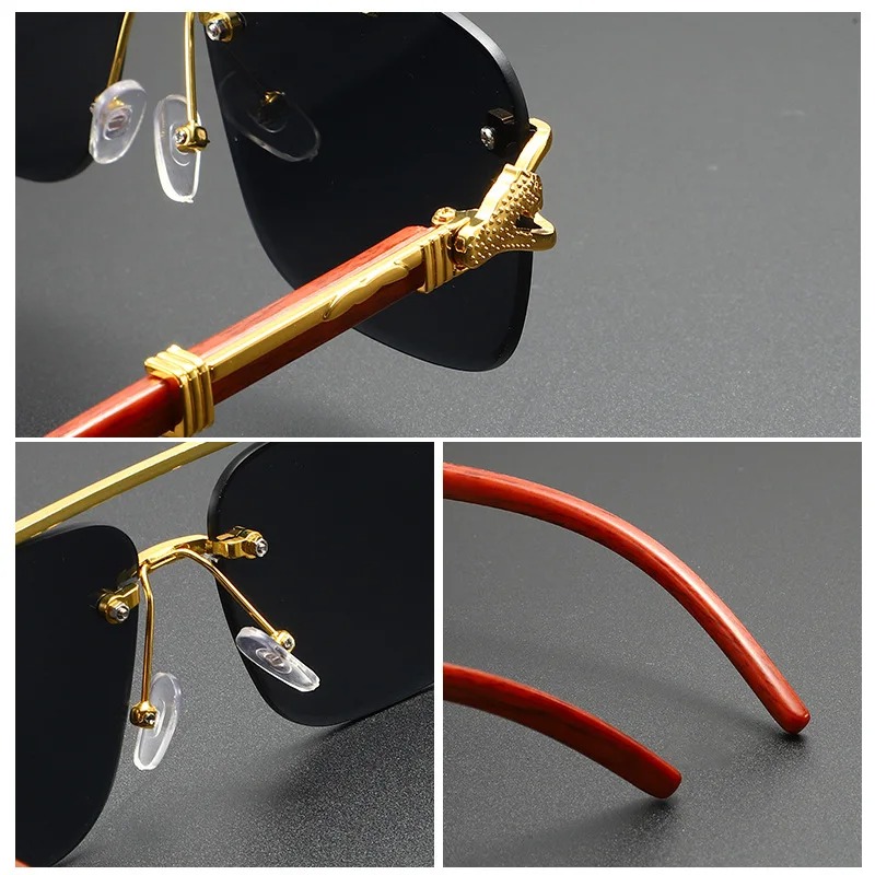 Lunettes de soleil carrées tendance sans monture pour hommes et femmes, protection UV, idéales pour la conduite, verres dégradés sans cadre