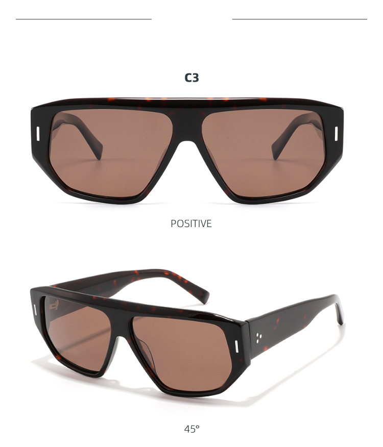 Montures optiques en acétate au design cool pour hommes, lunettes de soleil polarisées de luxe surdimensionnées, lunettes de haute qualité