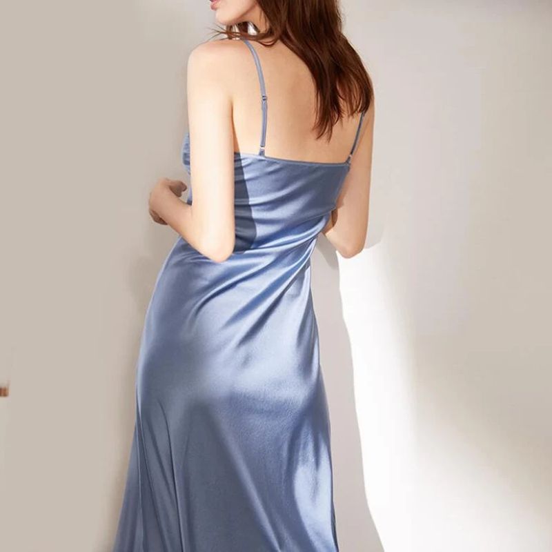 Robe Longue Élégante et Chic en Satin pour Femme, Bretelles Réglables, ixd'Anniversaire, Maxi, Plage, Été 2024