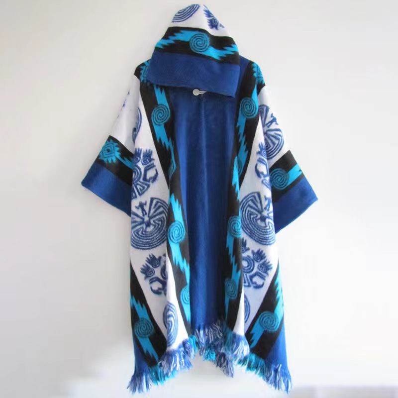 Trench-Coat ample à manches longues pour hommes, cape imprimée à capuche, châle Poncho, mode Hip Hop rétro Punk, vêtements décontractés, veste pull