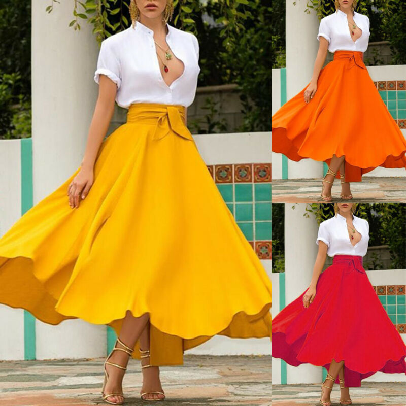 Jupes midi plissées à taille haute pour femmes, élégantes, élastiques, à la mode, printemps