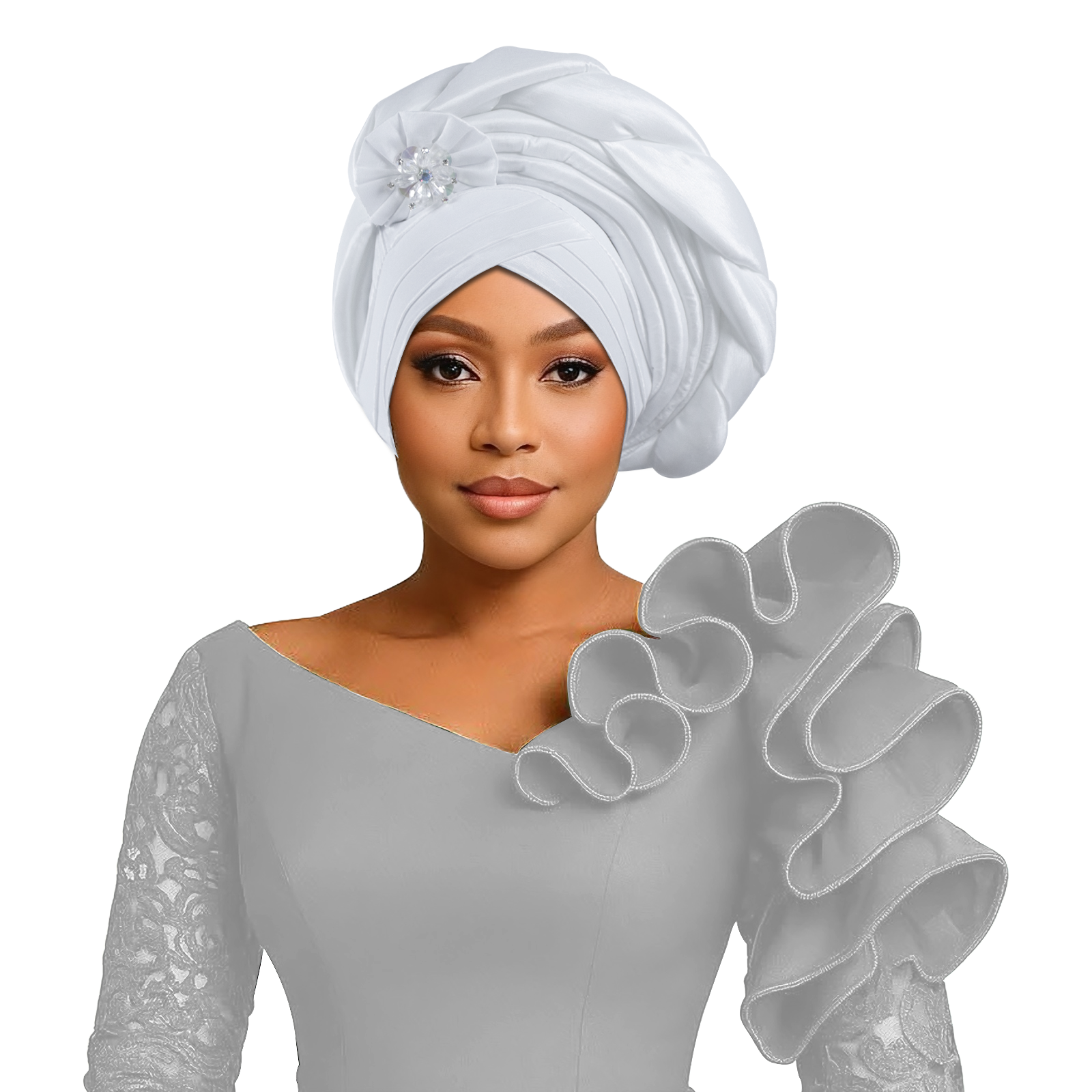 Turban africain tressé à motif floral en diamant pour femmes, Gele nigérian, Geles de mariage, foulards pour la tête, coiffure de fête
