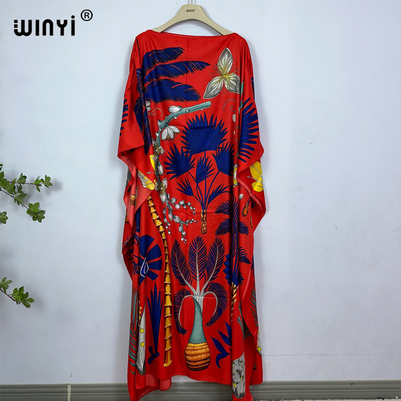 Robe WINYI, mode turque, robes bohèmes imprimées Dashiki, longues robes kaftan musulmanes pour femmes, robes africaines colorées d'été pour femme, Vestido