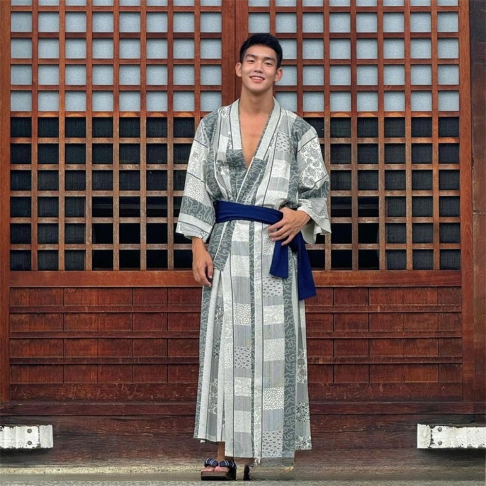 Kimono Yukata traditionnel pour hommes, tenue japonaise vintage, costume de cosplay pour séance photo et spectacle