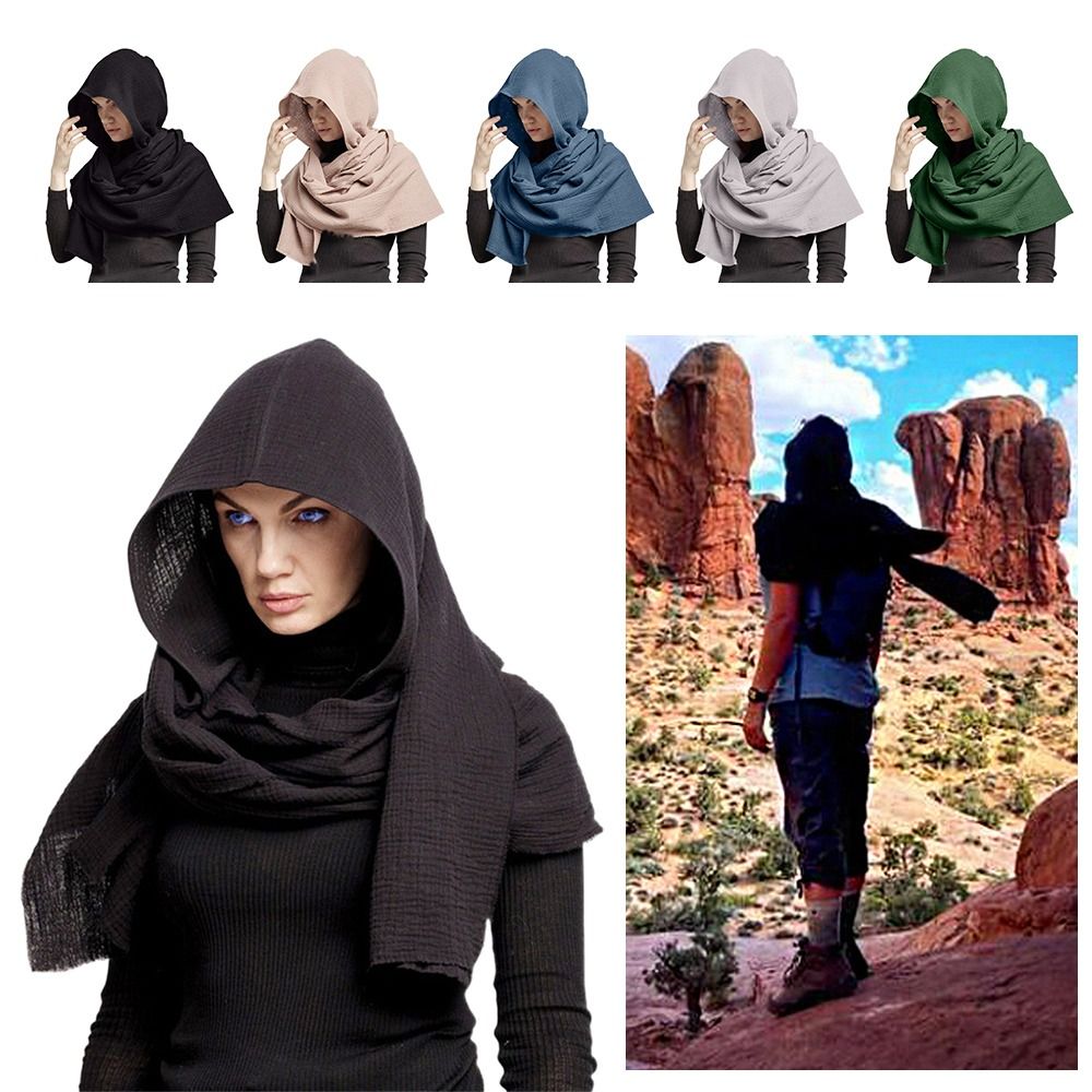 Écharpe châle écharpe Cape utilisation multifonctionnelle doux multifonctionnel capuche mode couleur unie lin coton capot capuche