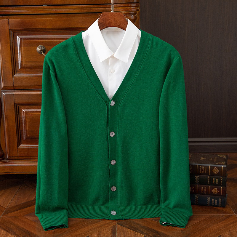 Pull en cachemire vêtements pour hommes col en v Cardigan tricot printemps automne hauts amples haut de gamme Jersey Hombre Pull Homme manteau en laine