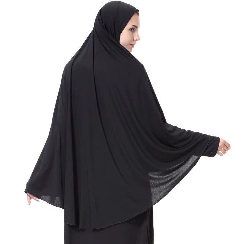 Femmes Khimar instantané Hijab modeste musulman islamique Ramadan doux léger Jersey Hijab longue écharpe Amira prière Abaya Jilbab