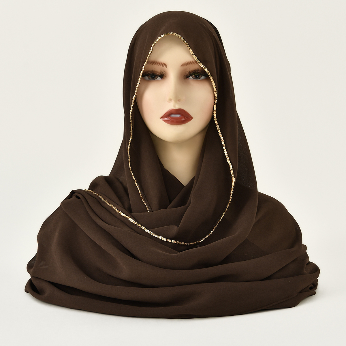 Nouveau strass mousseline de soie écharpe Hijabs femme musulman Hijab châles solide dames mode châle enveloppes islamique Turban femme foulard