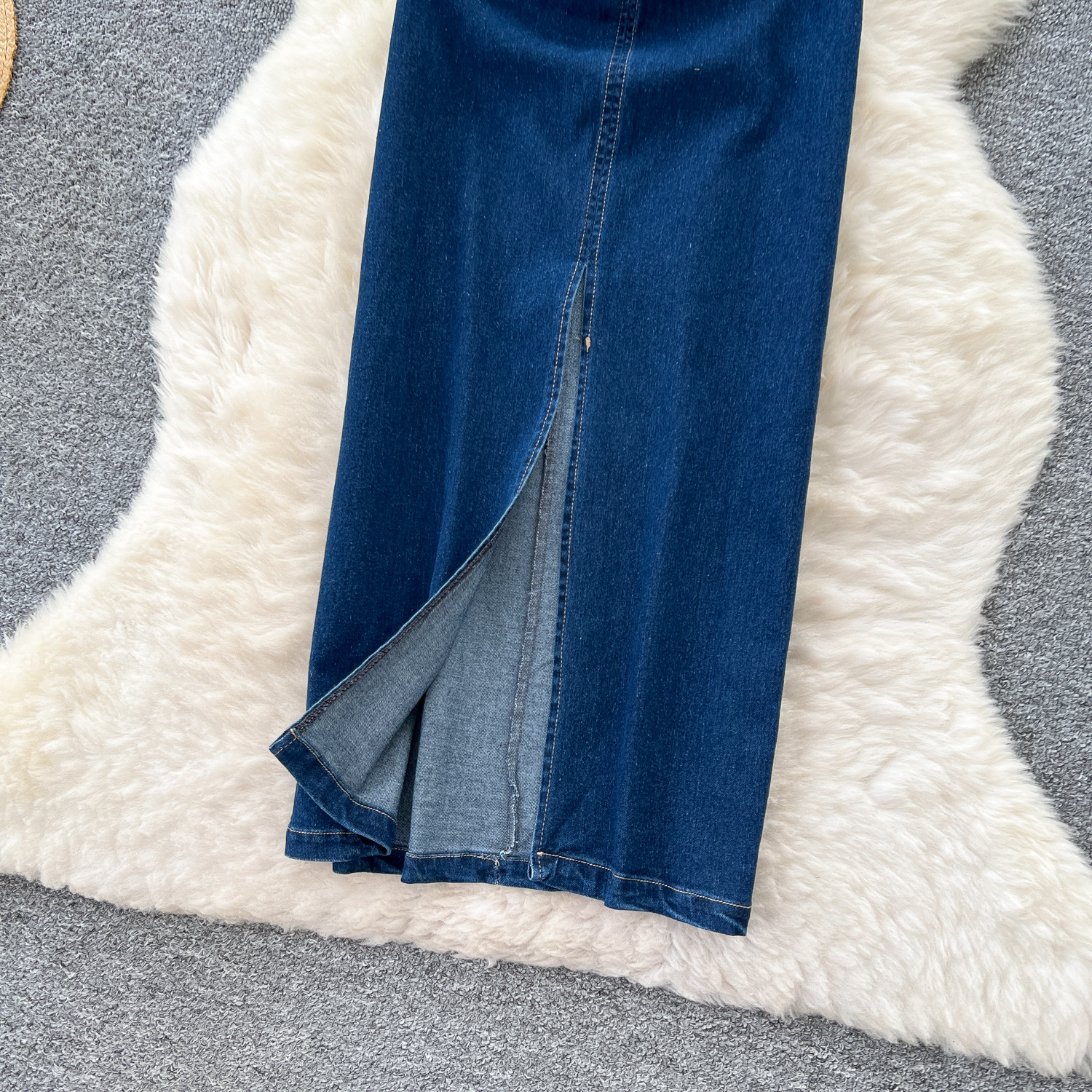 Robe longue en Denim pour femmes, Sexy, col licou, écharpe, Streetwear, portefeuille, hanche, sans manches, épissure élégante, Y2k, soirée, 2025