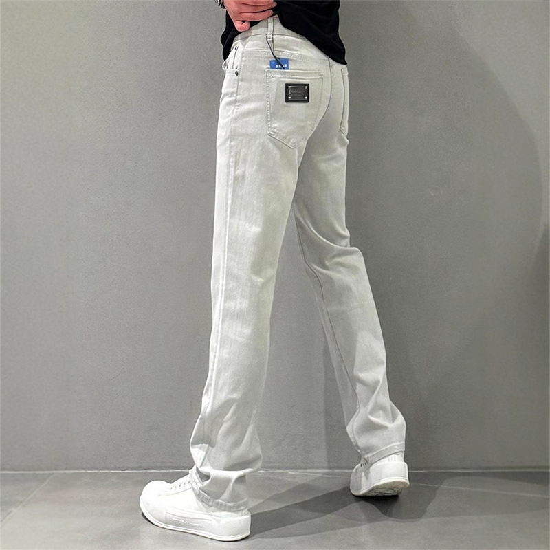 Jeans droits de haute qualité, tendance, polyvalents, coupe ample, pantalon décontracté à jambes larges