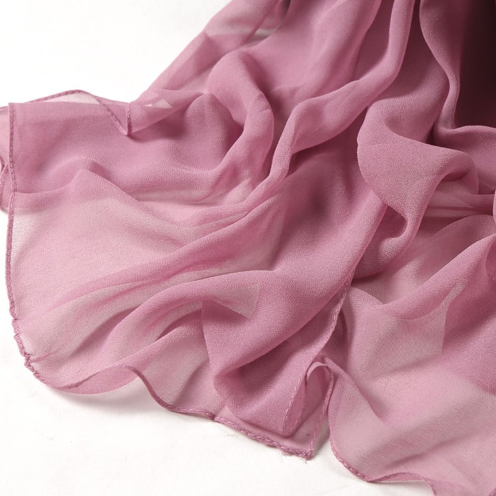 Élégant foulard en mousseline pour femme, châles et étoles longs, fins et doux, respirants, couleur unie, protection solaire plage, hijab