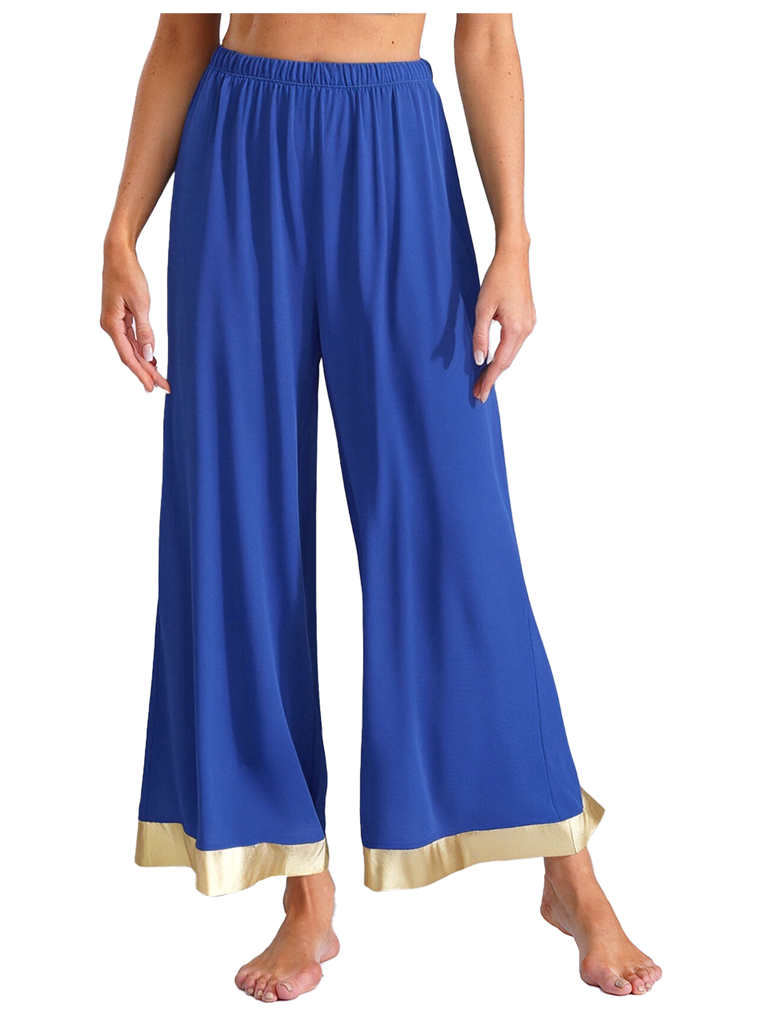 Costume de danse pour femmes, tenues de salle de bal, vêtements de danse lyrique, manches longues, ourlet asymétrique, robe et pantalons à jambes larges