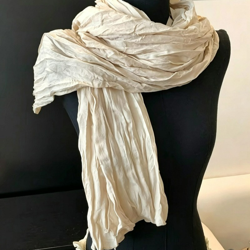 Écharpe en coton et lin tendance, vintage, décontractée, chaude, pour le cou, châle doux pour femme, écharpe respirante et douce.