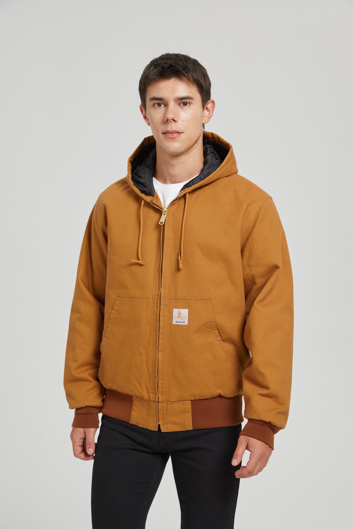 Veste en toile épaisse rétro américaine automne-hiver, manteau rembourré en coton, style vêtements de travail pour hommes, vêtements d'extérieur décontractés