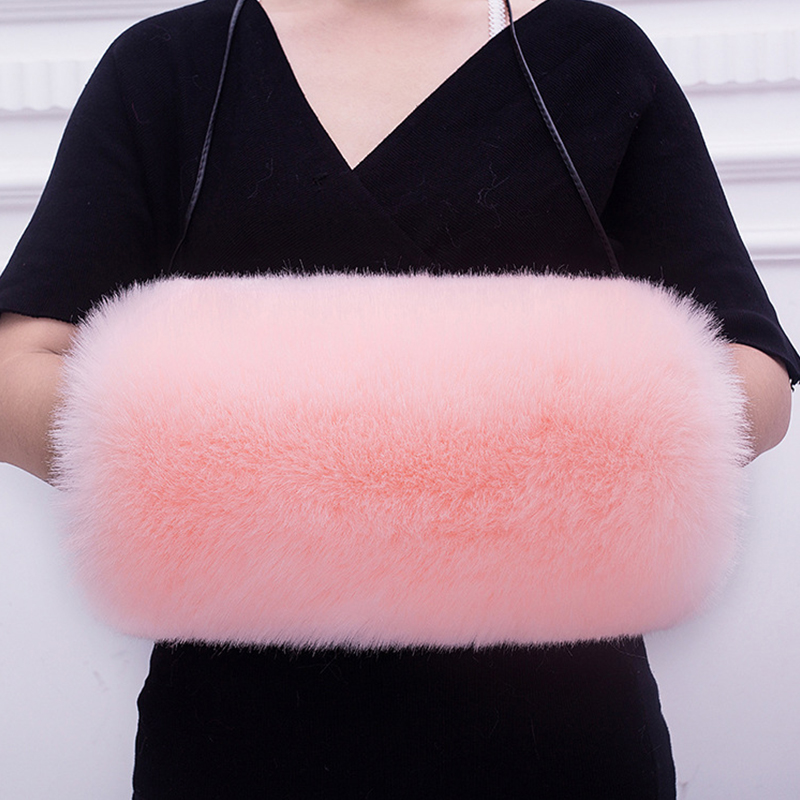 Femmes hiver manchon moelleux chauffe-mains épaissir fausse fourrure gants chauds doux hiver chaud fourrure mitaines manches chaudes