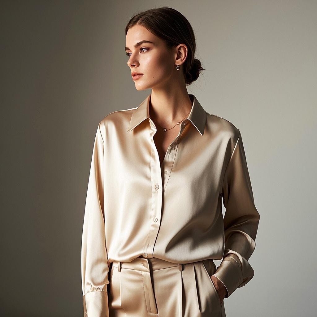 Coréen bureau dame tendance chemise décontractée Blouses élégantes pour les femmes Satin multicolore basique mince chemise solide tout-Match haut français nouveau