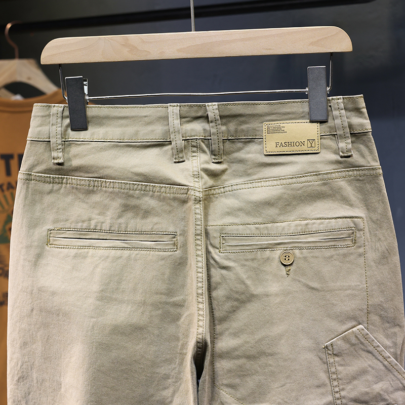 Pantalon sarouel pleine longueur pour hommes, pantalon décontracté, vêtements de créateur, poches latérales fjside, At Fit, moulant, patchwork, Kpop