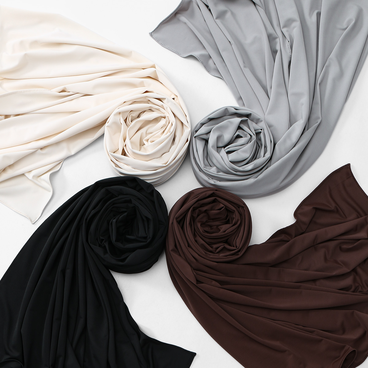    Voile Hijab Liquide Premium Uni pour Femme, Foulard Musulman, Bandeau Ramadan, Turban Doux, Châle Islamique 170*60cm