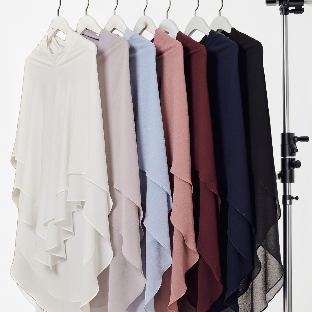 1 pièce Hijab instantané prêt-à-porter en mousseline double couche, uni, foulard, châle, bandana pour femme musulmane