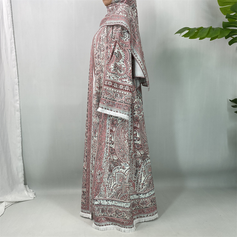 Nouvelle Robe Modeste pour Femmes Musulmanes de Dubaï, Élégante Robe Arabe Femme Hijab Africaine à Pompons, Abaya Islamique à Manches Longues, Robe Turque
