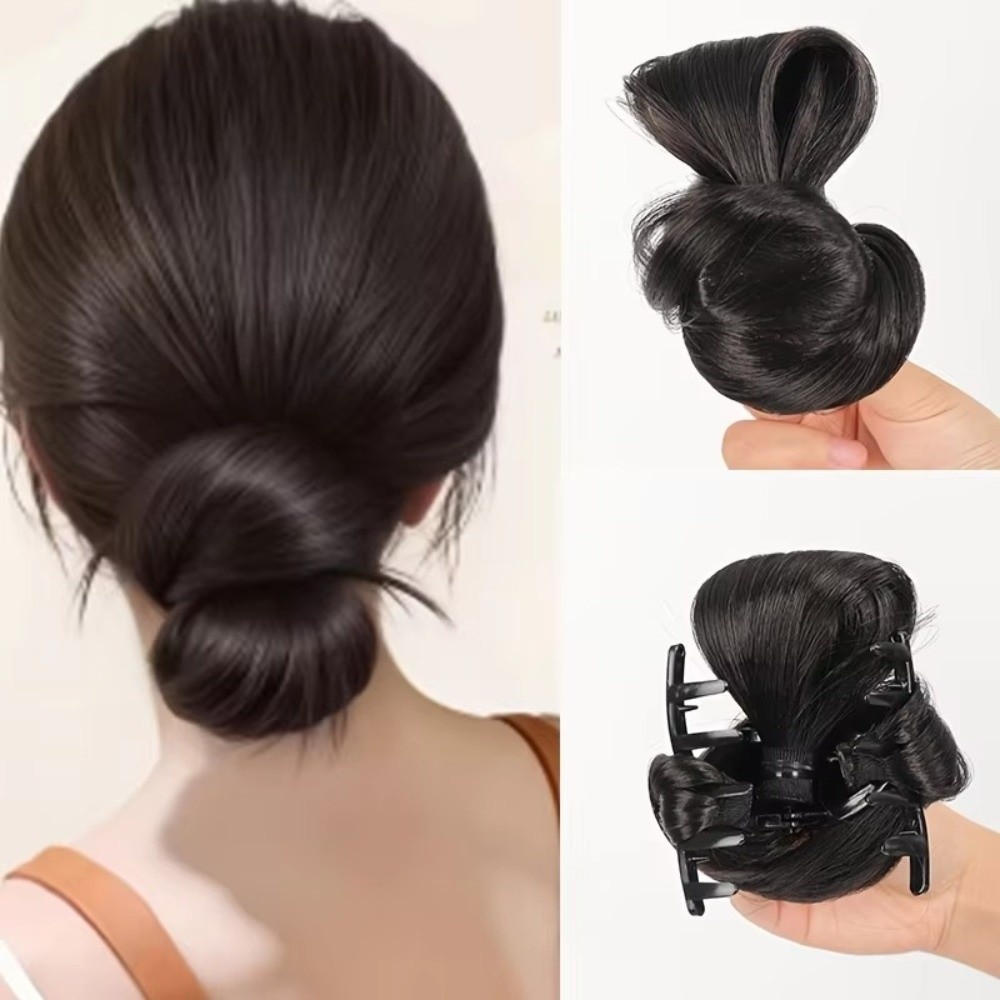 Chignon synthétique élégant à clipser, aspect naturel, texture volumineuse, extension de cheveux pour chignon bas.