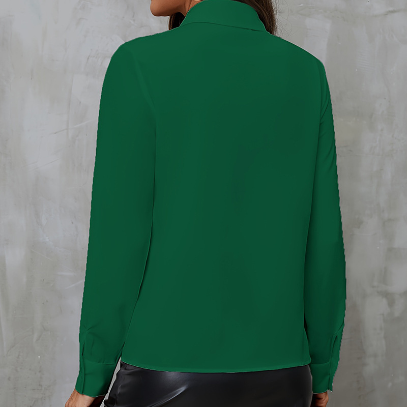 Chemisier Élégant pour Femme à Volants, Hauts Tendance à Manches Longues, Blouses Stylées pour le Travail (OL), Chemises Blanches Féminines, Blusas