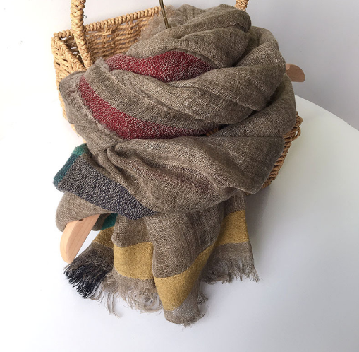 Écharpe fine en laine gris foncé pour femme, châle chaud et allongé, nouvelle mode automne et hiver