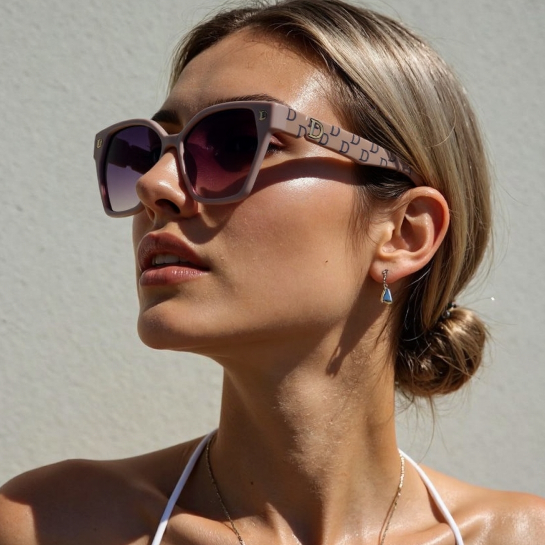 Nouvelle tendance lunettes de soleil œil de chat pour hommes et femmes personnalité senior mode miroir nouveau carré rétro lettre D haut sens conduite