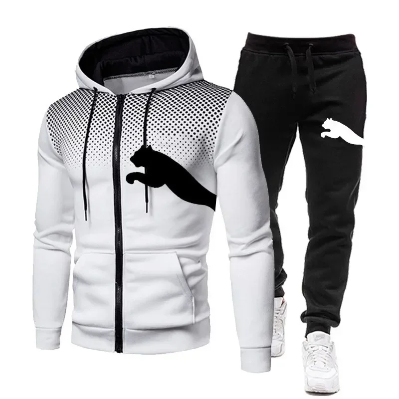 Ensemble sweat-shirt à capuche pour hommes, ensemble sweat-shirt à capuche + pantalon, vêtements de sport, de course et de loisirs, automne et hiver 2025