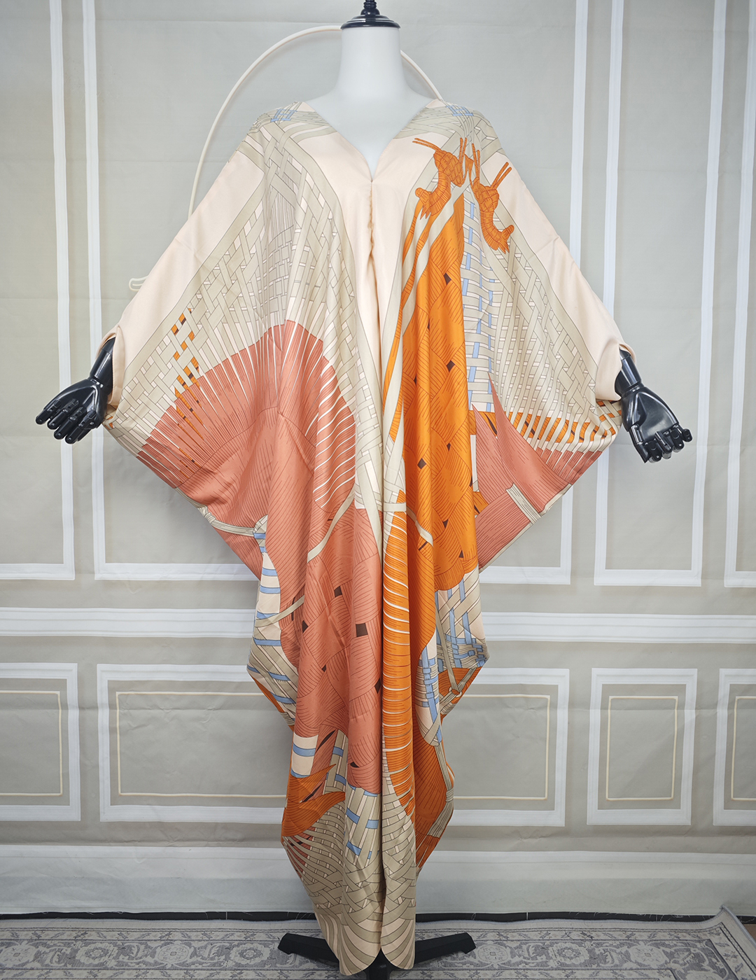 Mode d'été traditionnelle Femme musulmane robes taille libre Boho Sexy dame plage col en v caftan Maxi Femme africaine tenue imprimée