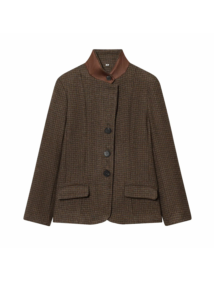 Vêtements d'automne pour femmes, blazer élégant pour le travail, blazer slim à boutons, blazer à carreaux, nouvelle mode chic, blazer de costume