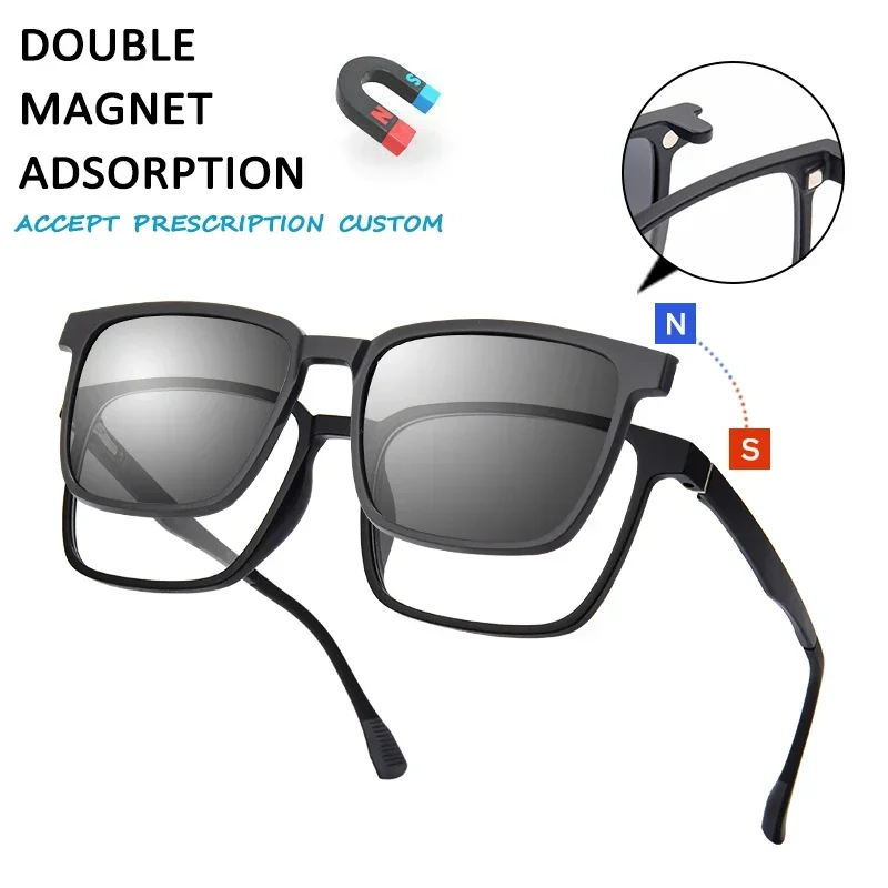 VICKY dégradé hommes rabattable pince sur hommes conduite polarisées surdimensionné optique myopie lunettes magnétiques lunettes pour femmes TJ2191