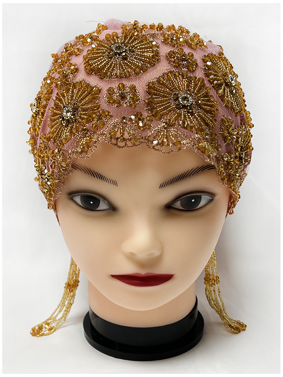 Couvre-tête en tissu maille brodé à la main, chaîne de perles suspendues, chapeaux acryliques, dubaï, nouveau chapeau de culte arabe musulman, 2026