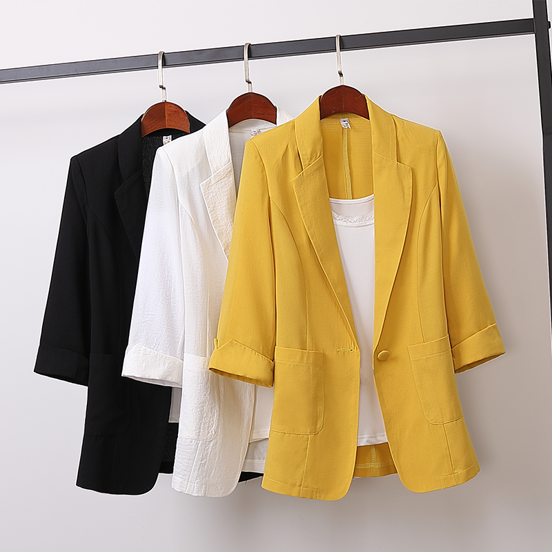 Veste décontractée de grande taille pour femmes, blazers de bureau à boutons, 4XL, W1895